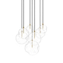 Aurelia Cluster 7 Mix Chandelier - Burnished Brass Organic Glass