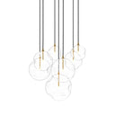 Aurelia Cluster 7 Mix Chandelier - Burnished Brass Organic Glass