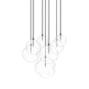 Aurelia Cluster 7 Mix Chandelier - Black Gunmetal Organic Glass