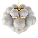 Aether Chandelier - Burnished Brass Marbled Matte Glass