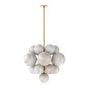 Aether Chandelier - Burnished Brass Marbled Matte Glass