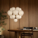 Halcyon Nova Chandelier - Burnished Brass Marbled Matte Glass