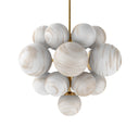 Halcyon Nova Chandelier - Burnished Brass Marbled Matte Glass