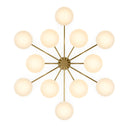 Elegant Orion Round Chandelier - Burnished Brass Opal Matte Glass