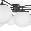 Elegant Orion Round Chandelier - Black Gunmetal Opal Matte Glass
