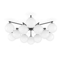 Elegant Orion Round Chandelier - Black Gunmetal Opal Matte Glass