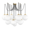 Celestial Spider Chandelier - Large Burnished Brass Opal Matte Glass