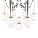Celestial Spider Chandelier - Large Burnished Brass Opal Matte Glass