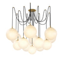 Celestial Spider Chandelier - Large Burnished Brass Opal Matte Glass