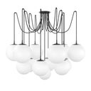 Celestial Spider Chandelier - Large Black Gunmetal Opal Matte Glass