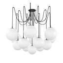 Celestial Spider Chandelier - Large Black Gunmetal Opal Matte Glass