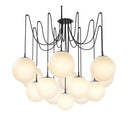 Celestial Spider Chandelier - Large Black Gunmetal Opal Matte Glass