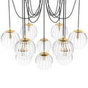 Celestial Spider Chandelier - Large Burnished Brass Clear Ribbon Glass
