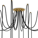 Celestial Spider Chandelier - Large Burnished Brass Clear Ribbon Glass