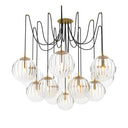 Celestial Spider Chandelier - Large Burnished Brass Clear Ribbon Glass