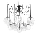 Celestial Spider Chandelier - Large Black Gunmetal Clear Ribbon Glass