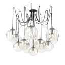 Celestial Spider Chandelier - Large Black Gunmetal Clear Ribbon Glass