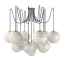 Celestial Spider Chandelier - Large Burnished Brass Marbled Matte Glass