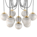 Celestial Spider Chandelier - Large Burnished Brass Marbled Matte Glass