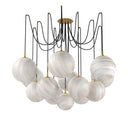 Celestial Spider Chandelier - Large Burnished Brass Marbled Matte Glass