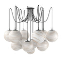Celestial Spider Chandelier - Large Black Gunmetal Marbled Matte Glass