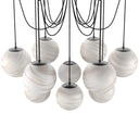 Celestial Spider Chandelier - Large Black Gunmetal Marbled Matte Glass