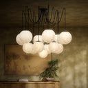 Celestial Spider Chandelier - Large Black Gunmetal Marbled Matte Glass