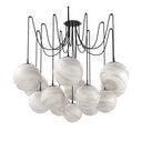 Celestial Spider Chandelier - Large Black Gunmetal Marbled Matte Glass