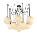 Celestial Spider Chandelier - Large Black Gunmetal Marbled Matte Glass