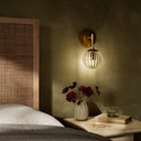 Aurelia Sunset Sconce - Burnished Brass Clear Ribbon Glass