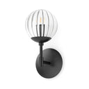 Luxe Sunset Sconce - Black Gunmetal Clear Ribbon Glass