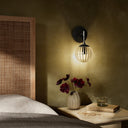 Luxe Sunset Sconce - Black Gunmetal Clear Ribbon Glass