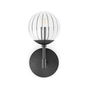 Aurelia Sunset Sconce - Black Gunmetal Clear Ribbon Glass