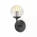 Luxe Sunset Sconce - Black Gunmetal Clear Ribbon Glass