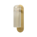 Verity Odyssey Sconce - Large Burnished Brass Clear Ribbon Glass