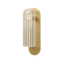 Verity Odyssey Sconce - Large Burnished Brass Clear Ribbon Glass