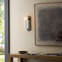 Verity Odyssey Sconce - Large Black Gunmetal Clear Ribbon Glass