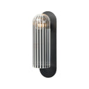 Verity Odyssey Sconce - Large Black Gunmetal Clear Ribbon Glass