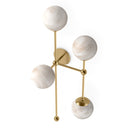 Luxe Armstrong 4 R Sconce - Burnished Brass Marbled Matte Glass