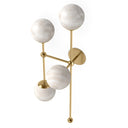 Kensington 4 L Sconce - Burnished Brass Marbled Matte Glass