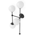 Luxe Armstrong 4 L Sconce - Black Gunmetal Opal Matte Glass