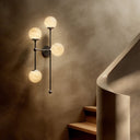 Kensington 4 L Sconce - Black Gunmetal Marbled Matte Glass