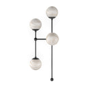 Kensington 4 L Sconce - Black Gunmetal Marbled Matte Glass