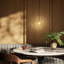 Verity Glass Globe Pendant - 1175X1175 Burnished Brass Clear Glass