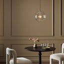 Verity Glass Globe Pendant - 1175X1175 Polished Nickel Clear Glass