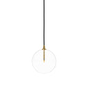 Verity Glass Globe Pendant - 775X775 Burnished Brass Clear Glass