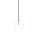 Glass Globe Pendant - 775X775 Burnished Brass Clear Glass