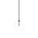 Verity Glass Globe Pendant - 775X775 Black Gunmetal Clear Glass