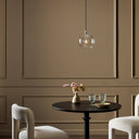 Glass Globe Pendant - 775X775 Polished Nickel Clear Glass