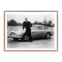Sean Connery With 00S Aston Martin - 32X24 Rustic Walnut